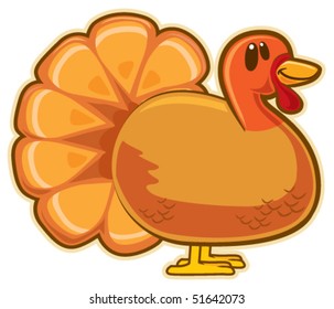Turkey. Vector without gradients, great for printing.