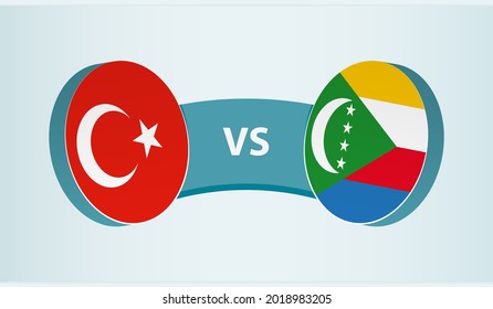 Turkey versus Comoros, team sports competition concept. Round flag of countries.