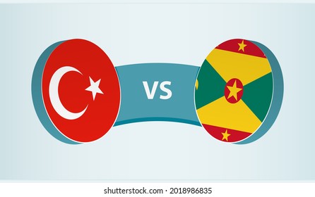 Turkey versus Grenada, team sports competition concept. Round flag of countries.