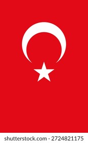 Bandera de Vertical de Turquía en colores oficiales, dimensiones y Relación de aspecto. Bandera de Vector que simboliza el orgullo nacional, la identidad, el patrimonio, el patriotismo y la autoridad