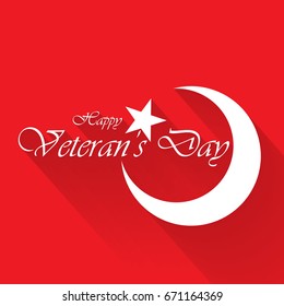 Turkey Veteran's Day greeting card design. Vector illustration for greeting card, poster, and banner.