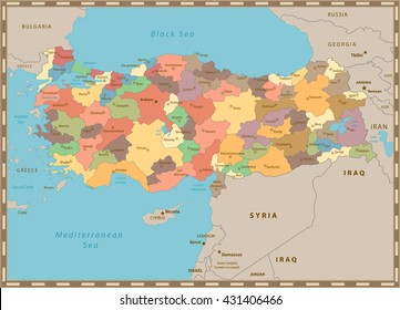 8,245 Turkey political map Images, Stock Photos & Vectors | Shutterstock