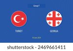 Turkey vs Georgia soccer scoreboard broadcast template Europe tournament 2024