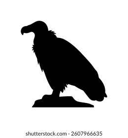 Turkey vulture silhouette vector flat illustration design.