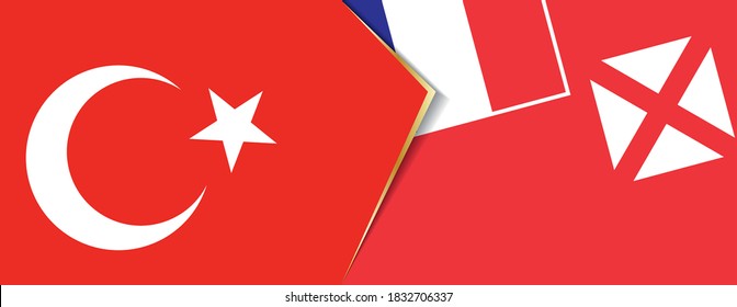 Turkey and Wallis and Futuna flags, two vector flags symbol of relationship or confrontation.