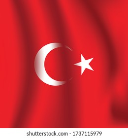 Turkey waving flag with Crescent 