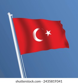 Turkey Waving Flag Design and Turkey Flag Design