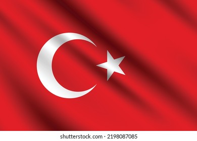 Turkey waving flag. flag design, the national symbol of Turkey country background, 3D Waving flag, Turkey flag. 