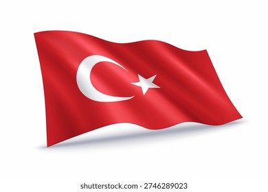 Turquía ondeando bandera aislado