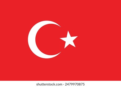 Turkey waving flag pattern background. Realistic national flag design. Abstract vector template.