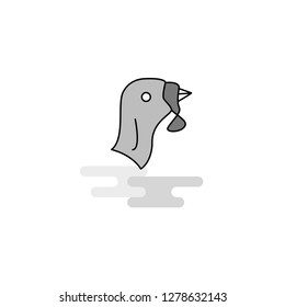 Turkey Web Icon. Flat Line Filled Gray Icon Vector
