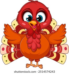 Turkey with Wings Raised Up