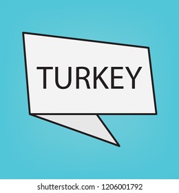 Turkey word on a sticker- vector illustration