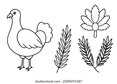 a turkey-and-rosemary lainar vector lllustration