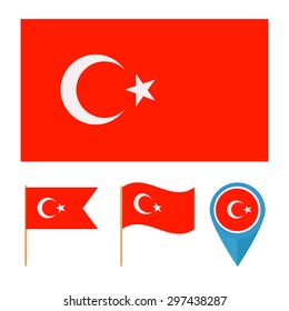 Turkey,icons for design with reference to a particular country. flag from the same series