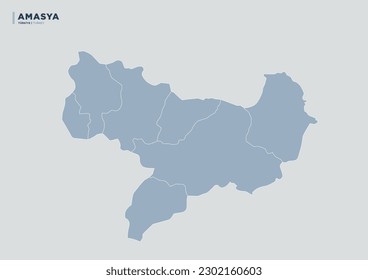 Die türkische Provinz Amasya, Landkarte.