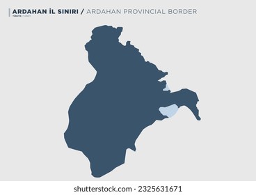 Mapa de provincia de Ardahan, Turquía.
