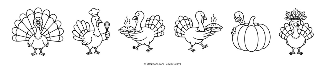 Turkeys celebrating Thanksgiving and