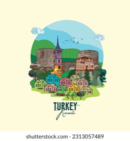 Turkey's city Kocaeli vector illustration