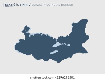 Turkey's Elazig province, province map.