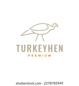 turkeys hen poultry minimal line logo design vector