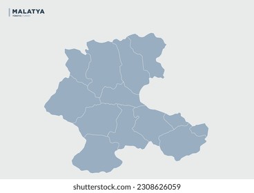 Turkey's Malatya province, province map.