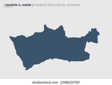 Turkey's Mardin province, province map.