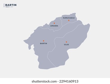 Turkey's Bartın province, province map.
