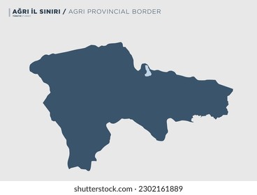 
Turkey's Ağrı province, province map.