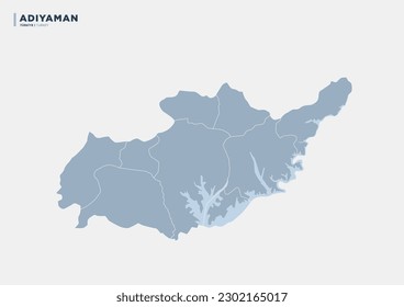 Turkey's Adıyaman province, province map.