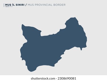 Die Provinz Muş in der Türkei, Landkarte.