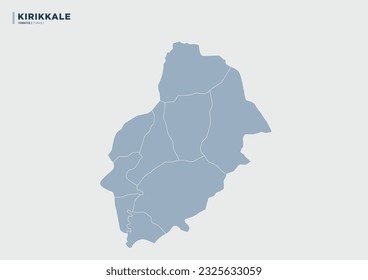 
Turkey's Kırıkkale province, province map.