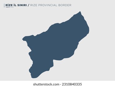 Turkey's Rize province, province map.