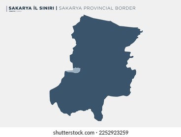 Turkey's Sakarya province, provincial border map.