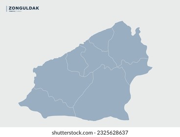 
Turkey's Zonguldak province, province map.