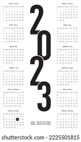 Turkish 2023 Calendar (Türkçe 2023 Takvim)