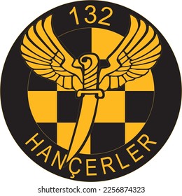 Turkish Air Force Logo design. Translation: "132nd 132nd squadron daggers"