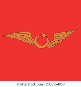 Turkish  Airforce Badge Flag Wings 