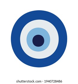 Turkish amulet against the evil eye. Blue eye. Guardian Nazar. An attribute of traditional pre-Islamic Turkic apotropic magic. Vector graphics.