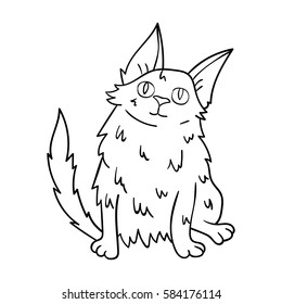 Turkish Angora icon in outline style isolated on white background. Cat breeds symbol stock vector illustration.