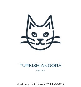 turkish angora thin line icon. angora, character linear icons from cat set concept isolated outline sign. Vector illustration symbol element for web design and apps.