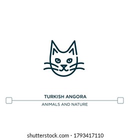 turkish angora vector line icon. Simple element illustration. turkish angora outline icon from cat set concept. Can be used for web and mobile
