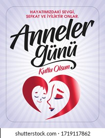 Turkish (Anneler günü kutlu olsun tebrik kartı.)  Translation: Happy Mother's Day greeting card.