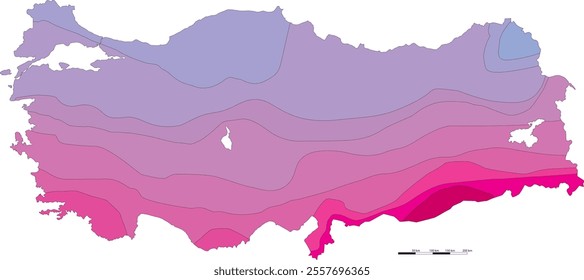 Turkish annual average reduced isotherm map