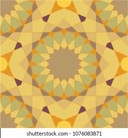 Turkish, Arabic, African, Islamic Ottoman Empire's era traditional seamless ceramic tile, vector floral pattern