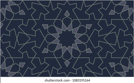 Turkish, Arabic, African, Islamic Ottoman Empire's era traditional seamless ceramic tile, vector floral pattern
