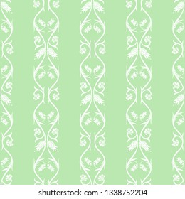 Turkish arabic pattern vector seamless border. Damask texture design with flowers motifs. Retro floral texture for wallpaper, bedlinen, home textile and interior decoration.