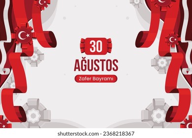 Turkish armed forces day. Turkish armed forces day celebration. Turkish armed forces day background. August 30. Vector illustration design for Poster, Banner, Greeting Card, Card, Cover, Template.