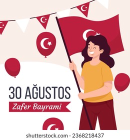 Turkish armed forces day. Turkish armed forces day celebration. Turkish armed forces day background. August 30. Vector illustration design for Poster, Banner, Greeting Card, Card, Cover, Template.