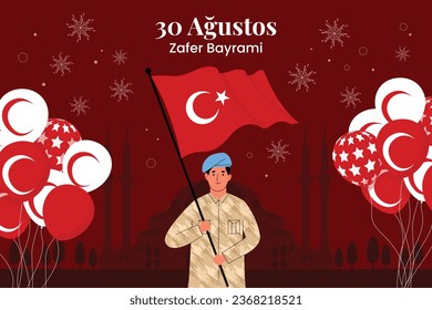 Turkish armed forces day. Turkish armed forces day celebration. Turkish armed forces day background. August 30. Vector illustration design for Poster, Banner, Greeting Card, Card, Cover, Template.